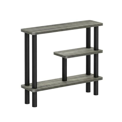 Furnifact Gray Slim Space Saving Entryway Storage Rack, Composite Wood, 4 Shelves, Compact Wall-Side Organizer for Hallway and Closet