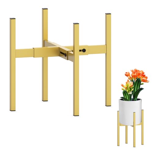 Heavy Plant Stand for 10"-16" Plant Pot Indoor Outdoor Corner, Adjustable Metal Heavy Duty for Large Pot (Golden 1 Pack) - color: Heavy Gold 10-16", style: 1 - Heavy Duty