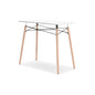 Signature Design by Ashley Jaspeni Industrial Home Office Desk, Painted White Top, Black Metal Framework, Wood, 36" W x 18" D x 29.75" H, White & Light Brown - color: White/Natural