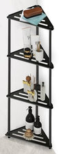 Standing Corner Shower Caddy, 4 Tier Stainless Steel Organizer Stand, Rustproof Shelves for Inside Shower, Black - size: 4 Tier