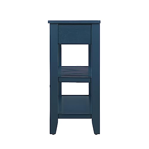 Knocbel Entryway Console Table with 2 Storage Drawers and 2 Lower Shelves, Entrance Hallway Foyer Behind Sofa Couch Table, Easy Assembly (Navy Blue) - color: Navy Blue