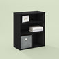 Frei Bookcases, Bookshelf, 4 Cube Display Bookcase, with Adjustable Shelves, for Home Office, Living Room, Black Oak - color: Black Oak, size: 23.6(W)x28.1(H)x11.8(D) Inches.