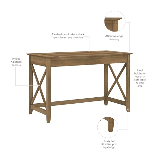 Bush Home Key West 48W Writing Desk in Reclaimed Pine - color: Reclaimed Pine, size: 48W