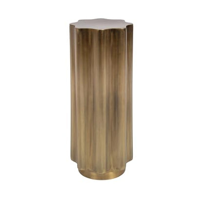 Kate and Laurel Pandey Modern Metal Wavy Drink Table, 9 x 9 x 22, Antique Brass, Curvy Mini Table for Use as a Pedestal Plant Stand Indoors or as a Small Nightstand Option