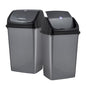 Superio Kitchen Trash Can 13 Gallon with Swing Lid, Plastic Tall Garbage Can Outdoor and Indoor, Large 52 Qt Recycle Bin and Waste Basket for Home, Office, Garage, Patio, Restaurant (2, Grey) - size: 13 Gallon