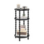 AWASEN Small Round Side Table, Black End Table with 3-Tier Open Shelf for Small Spaces, Round Bedside Table Nightstand for Bedroom, Living Room, Office, Black - color: Black