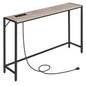 MAHANCRIS Console Table, Narrow Sofa Table, 43.7” Entrance Table with Power Station, Behind Couch Table, Simple Style, for Living Room, Hallway, Entryway, Foyer, Greige and Black CTHG112E01 - color: Greige,black