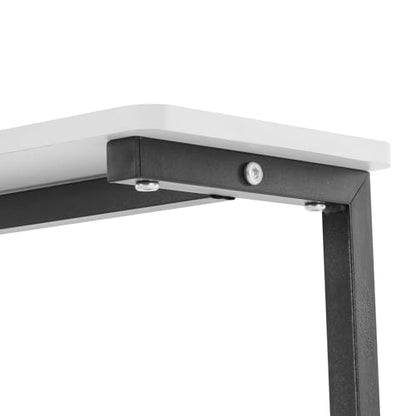 3 Tiers Rolling Computer Desk, 31.5 Inch Home Office Desk with 4 Wheels & 4 Foot Pads, Mobile Small Computer Desk, Student Study Table for Small Space Bedroom (White+Black) - color: White+black
