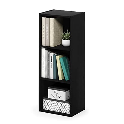 Furinno Pasir 3-Tier No Tool Assembly Open Shelf Bookcase, Blackwood - color: Blackwood, size: 3-Tier Cube No Tool
