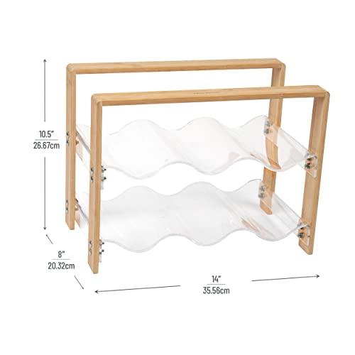 Mind Reader Wine Rack, Kitchen Decor, Countertop Organizer, Apartment Essential, Storage, Acrylic, 14" L x 8" W x 10.5" H, Brown - style: Wine Rack