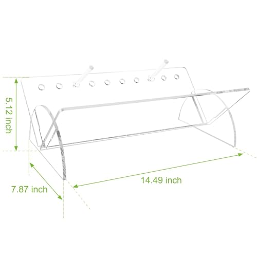 Picowe Acrylic Desktop Bookshelf, Transparent Tabletop Book Stand Organizer with Semi-Circular Base, Book Holder Display Rack for Books, CDs, Magazines