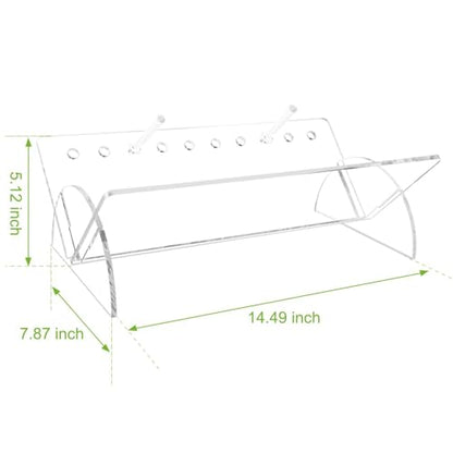 Picowe Acrylic Desktop Bookshelf, Transparent Tabletop Book Stand Organizer with Semi-Circular Base, Book Holder Display Rack for Books, CDs, Magazines