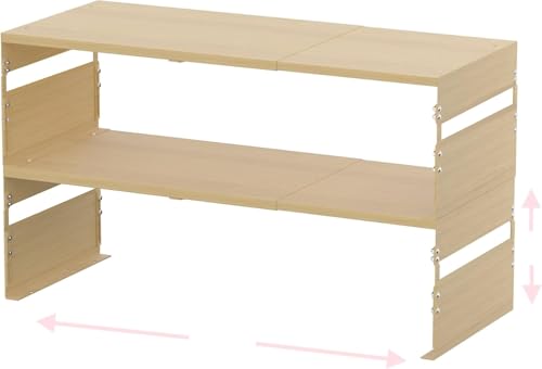 Adjustable Metal Bedside Shelf – Stackable Shelf for Bedroom, Living Room, Office, Space-Saving Storage Organizer, Easy Assembly，Sleek Matches Any Decor(2PACKS/Burlywood) - color: 2packs/Burlywood