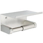 Alise Toilet Paper Holder,Double Post Paper Holder SUS304 Stainless Steel Toilet Paper Roll Holder with Shelf Spring Loaded Tissue Holder (Adhesive or Screw),Brushed Nickel - color: Brushed Nickel, size: with Shelf