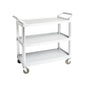 Amazon Basics 3-Tier Rolling Utility Cart with Wheels, Commercial Grade, Storage Cart with 400 lbs Loading Capacity, Portable Mobile Shelving, Gray
