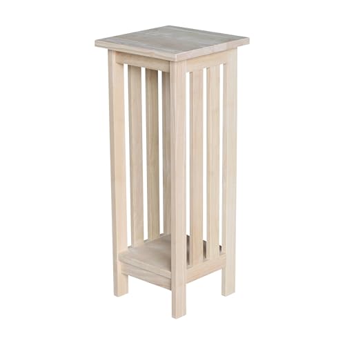 International Concepts Mission Plant Stand, 30-Inch High, Solid Parawood, Unfinished - size: 30 Inch