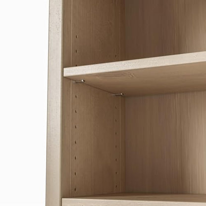 Camaflexi Shaker Style 3 Shelf Bookcase/Solid Wood / 36" High/Adjustable Shelving/Closed Back/Display Bookshelf for Living Room, Bedroom, Home and Office, Light Oak - color: Light Oak, size: 36"