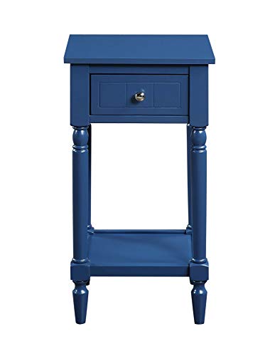 Convenience Concepts French Country Khloe 1 Drawer Accent End Table 14" - Traditional Farmhouse Side Table with Storage Drawer and Shelf for Living Room, Cobalt Blue - color: Cobalt Blue