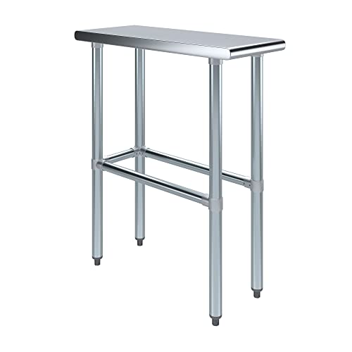 AmGood 30 in. x 12 in. Open Base Stainless Steel Work Table | Residential & Commercial | Food Prep | Heavy Duty Utility Work Station | NSF - size: 12 in. Length x 30 in. Width