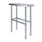 AmGood 30 in. x 12 in. Open Base Stainless Steel Work Table | Residential & Commercial | Food Prep | Heavy Duty Utility Work Station | NSF - size: 12 in. Length x 30 in. Width