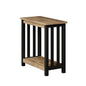 ChooChoo Mission End Table, Narrow Side Table for Small Spaces, Night Stand with Storage Shelf for Living Room and Bedroom, Rustic Oak & Black - color: Rustic Oak & Black