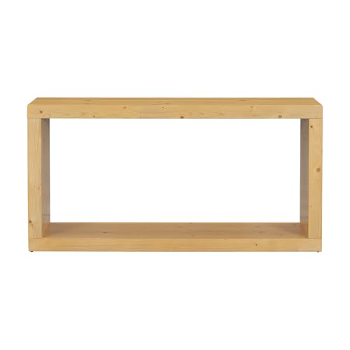 JOSHEN 60" Entryway Hallway Shelf Table, Easy-Assembly Square Table, Stable Space-Saving for Living Room, Natural - color: Natural