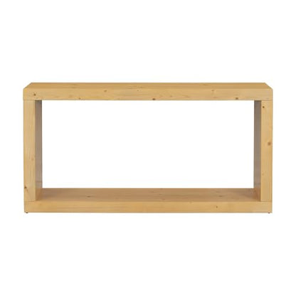 JOSHEN 60" Entryway Hallway Shelf Table, Easy-Assembly Square Table, Stable Space-Saving for Living Room, Natural - color: Natural