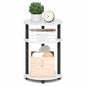 Furinno Turn-N-Tube Side Table, 3-Tier Oval End Table, Night Stand, Bedside Table, for Living Room, Bedroom, White/Black - color: White/Black, size: 1-Pack, Plastic Frame, 3-Tier, 23 Inches Tall