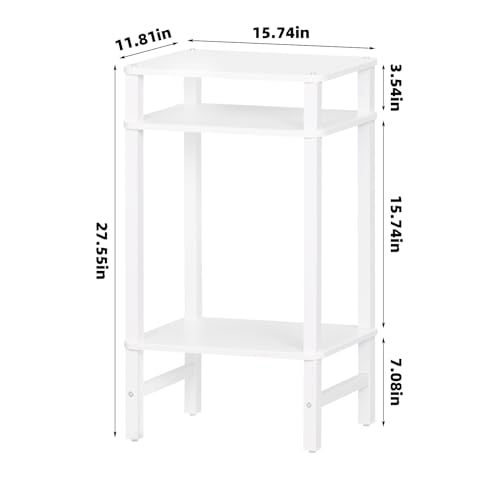 YUFAM Side Table End Table Tall Night Stand 3-Tier 2 Pack for Living Room Bedroom Bathroom Office Furniture White - color: White, size: 3 Tier