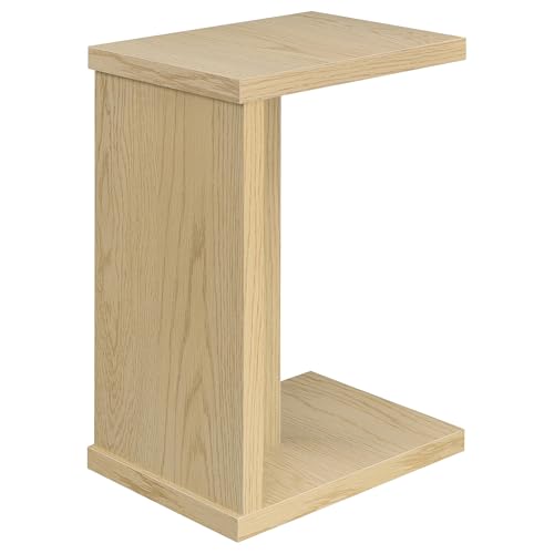 Coaster Home Furnishings - Clower - Wood - C-Shaped Side Table with Rectangular Top, Open Form, and Square Edges - Living Room - Light Oak - 930275 - color: Light Oak