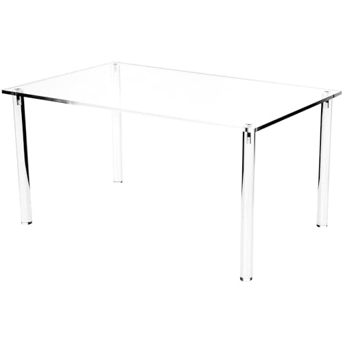 Plymor Clear Acrylic Rectangular 4-Leg Display Riser, 8" H x 16" W x 10" D (3 Pack)