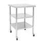 24"x24"x35" 3-Tier Industrial Work Table, Heavy Duty Stainless Steel Workstation with Adjustable Shelves, 470 lbs Top Load, 4 Swivel Casters and Leveling Feet for Restaurant or Home Use - size: 24x24x35 Inches