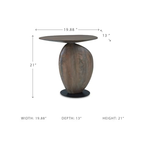 Signature Design By Ashley Cormmet Industrial Accent Table with Metal Base, Dark Brown & Black