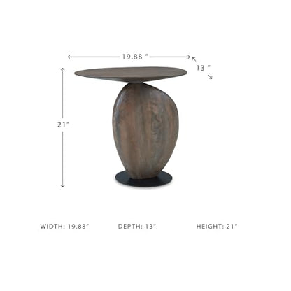 Signature Design By Ashley Cormmet Industrial Accent Table with Metal Base, Dark Brown & Black