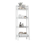 UTEX 4-Tier Ladder Shelf, Freestanding Bathroom Shelf, Open Wood Shelving Unit, Bathroom Floor Ladder Shelf (White) - size: 4-Tier