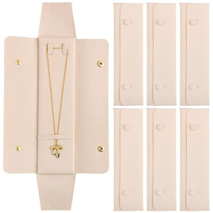 Framendino, 6 Pack Velvet Necklace Case Travel Jewelry Bag Organizer Pouch Holder Box for Women Storage White - color: White