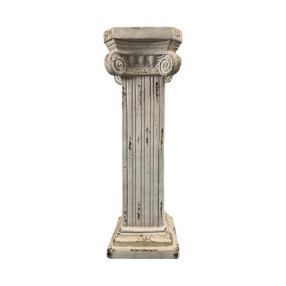 38.18" Tall Roman Column Pedestal Plant Stand with Base, Greek Style Pillar Sculpture Display Stand, Magnesium Oxide Large Decorative Pedestal for Indoor Outdoor Garden Patio Wedding Party Decor