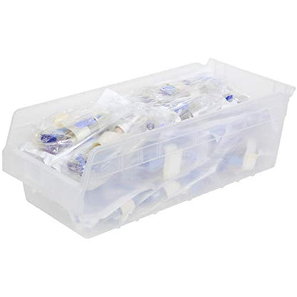 Akro-Mils 30088 Plastic Nesting ShelfMax Storage Bin Box, (18-Inch x 8-Inch x 6-Inch), Clear, (8-Pack) - color: Clear
