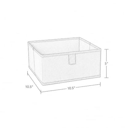 RiverRidge Folding Storage Bins - 2-pack of 5in Tall Black Cubes | Fabric Bins, Set of 2 Storage Cubes, Pull-tab Handles, Playroom Closet Organizer, Collapsible Cubby with Bottom Board Insert - color: 2 Black 5in H Bins