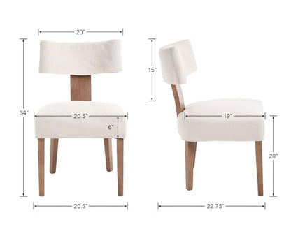 RIVOVA Linen Dining Chairs Set of 4 with Seat Covers, Modern Dining Chairs with Wood Legs, Farmhouse Fabric Upholstered Dining Room Kitchen Side Chairs, Beige - color: Beige Cover