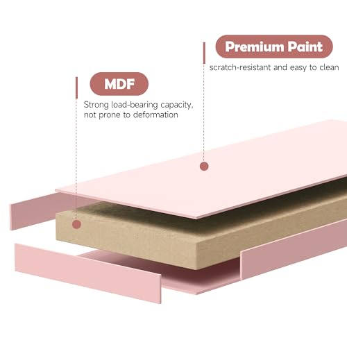 FUNKOCO Home Office Furniture Writing Desk,Computer Work Station with Detachable Hutch,5 Drawers(Pink) - color: 2-pink