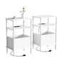 Small Side Table with Charging Station, Set of 2 End Table for Small Spaces, Slim Nightstand with Outlet,Sofa Beside Table, 3-Tier Storage Shelf,Living Room, Bed Room, Natrual White - color: Natrual White