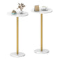 White Small Round Side Table Set of 2 Pedestal Drink End Table for Small Space Round Cocktail Coffee Table for Living Room Nightstand Bedside Table for Sofa, Bedroom and Balconty - color: White 2 Pack