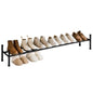 STORAGE MANIAC Long Expandable Shoe Rack, 6 Pairs Metal Wide Stackable Shoe Rack, Adjustable Shoes Shelf, Freestanding Shoes Organizer for Closet, Entryway, Hallway, Garage, Front Door, 1 Tier - size: 1-tier