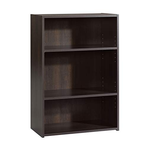 Sauder Beginnings 3-Shelf Bookcase, Bookshelf with Adjustable Storage Shelves, in Med Wood Finish - color: Cinnamon Cherry