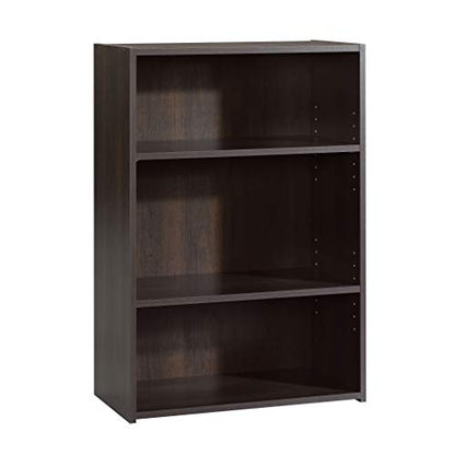 Sauder Beginnings 3-Shelf Bookcase, Bookshelf with Adjustable Storage Shelves, in Med Wood Finish - color: Cinnamon Cherry