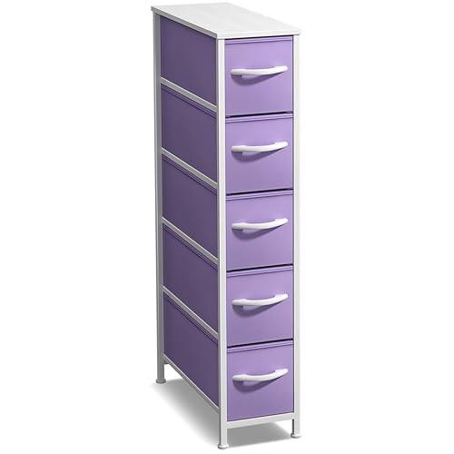 Sorbus Kids Dresser with 5 Drawers - Storage Unit Organizer Chest for Clothes - Bedroom, Kids Room, Nursery, & Closet - color: Pastel Purple, style: 5 Drawer
