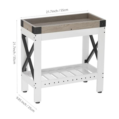 Narrow Side Table, End Table,Sofa Side Table, End Table Nightstand for Bedroom, Living Room, Small Spaces - color: White, style: Farmhouse