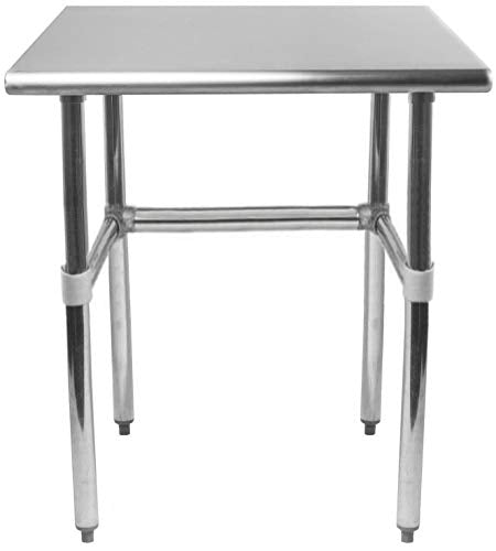 Open Base Stainless Steel Work Table with Galvanized - size: 24"x30"