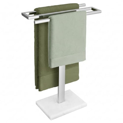 KES Hand Towel Rack Stand, Countertop Towel Rack Free Standing S-Shape Hand Towel Holder with Marble Base for Bathroom SUS304 Stainless Steel Polished Finished, BTH223 - color: Polished Finished